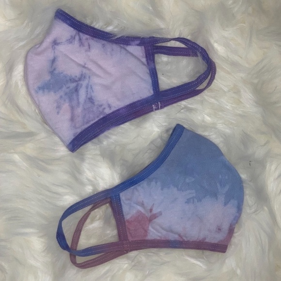 Tie Dye reusable Face Mask Frozen Purple Set - Picture 4 of 4